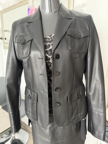 Damen lederblazer echtes - damen,