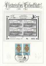 Historisches Gedenkblatt "Tag der Sachsen Zwickau" mit num. Vignettenblock 0053
