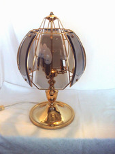 Tischlampe Vintage Tischleuchte Tiffany Stil Rauchglas Lampenschirm 3 flammig
