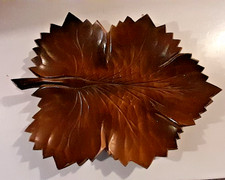 Teakholz Obstschale Blatt