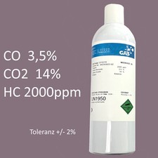 Kalibriergas - Flasche für AU-Geräte AU Prüfgas Justiergas 3,5%CO 14%CO2 2000ppm