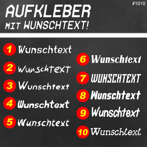 Wunschtext aufkleber 100cm - wunschtext,