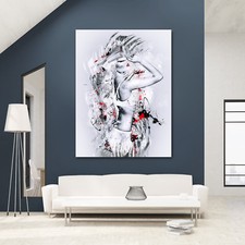 Leinwand Bild Frau Sexy Modern Abstrakt Poster XXL Wandbild Kunstdruck Erotik