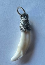 Charivari Anhänger Zahn in Fuchs Motivfassung Trachtenschmuck Oktoberfest Tracht