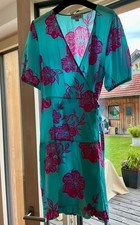 Damen Wickelkleid Joop Kleid Kurzarm 40/42 M LOOKS Wolfgang Sommerkleid Blumen