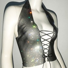 Damen Strass Kristall Mesh