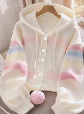 Kuschelige Weste in Pasteltönen, Freizeit, Herbst und Wintermode, Kaputze