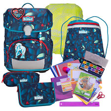 Scout Schulranzen Neo LED WHITE UNICORN 20 Teile-Set Pferd Einhorn +viel Zubehör