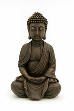 Buddha Figur Garten Braun 25cm