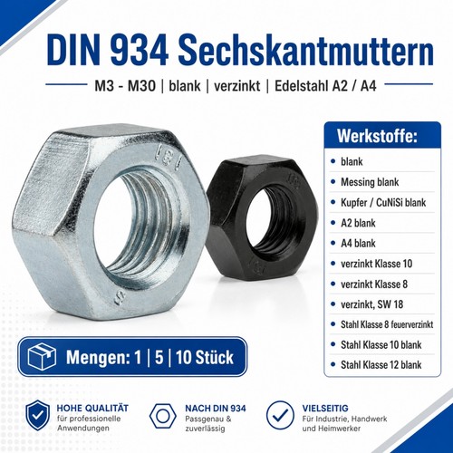 Sechskantmuttern din 934 - din,