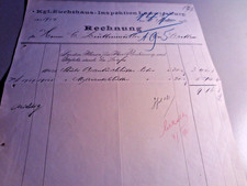 Rechnung 1904 Zuchthaus