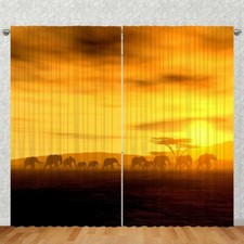 Foto Vorhang Gardine mit verdeckter Schlaufe oder Kräuselband, Afrika Elefanten