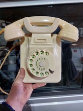 Seltene Bakelit Wand-Telefon Wählscheibe elfenbeinfarbig vintage Hagenuk W 49