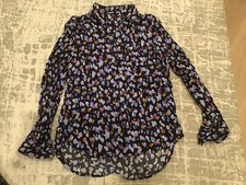 Bluse Blau / Muster Gr. 38 schön zur Jeans