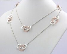 Tiffany & Co. Kette 925 Silber 2012 Metal 8 x ineinandergreifende Kreise L 90 cm