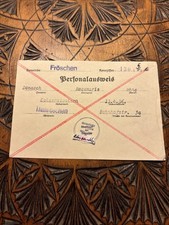 📜Papier Gemeinde Fröschen Personalausweis Dienstsiegel Deutsches Reich WK 10x14