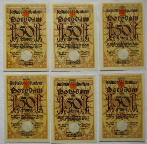 Pfennig banknoten - 6, 50