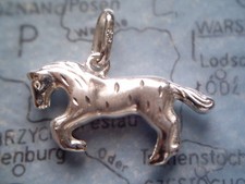 Pferd Anhänger Silber matt Diamantschliff, Kettenanhänger Silber Pferd, Pferd