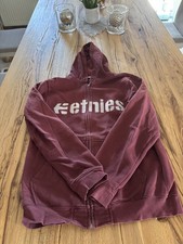 Etnies Skateboarder Grunge Hoodie Gr. L   Zip Zipper Jacke  Long Sleeve rotbraun