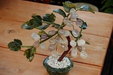 Vintage Bonsai Baum Edelsteine Trauben Jade Amethyst