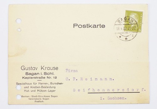 Sagan schlesien postkarte - sagan,