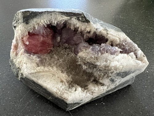 Rhodochrosite with fluorite - with,