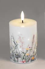 LED-Kerze 7,5 x 10cm WIESE