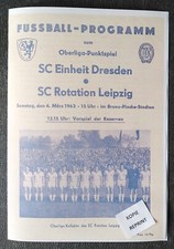 Kopie Programm DDR Oberliga 4.3.1962 SC Rotation Leipzig - SC Einheit Dresden