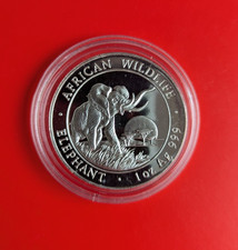 1 Unze Silber, oz African Wildlife Elefant 2009 in Kapsel