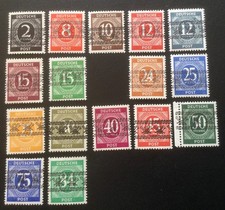 Briefmarken Bi-Zone-Amerik.Zone-Mi 52-58,60-68postfrisch Netzaufdruck