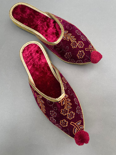 Dunkelrote babouche henna - dunkelrote,