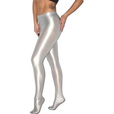 shiny LEGGINS mit Fuß* S  nass Glanz Satin Leggings* Strumpfhose stretchig weich