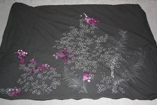 Design Bettbezug schwarz mit Blüten bestickt 135 cm x 200 cm