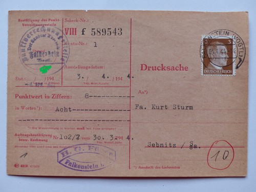 Punktverrechnungskarte aus