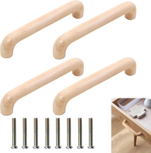 Schrankgriffe holz 128mm - 4x,