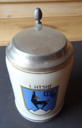 Bierkrug mit zinndeckel - mit,