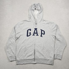 Gap Sweatjacke Herren Sweater Gr. L Jacke Hoodie Pullover Kapuze Grau Baumwolle