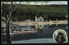 AK Fuldatal bei Cassel, Gasthaus Roter Kater mit Schaufeldampfer, Bes. W. Hilfe 