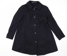 Schwarzer Wollmantel für Damen, Größe 12