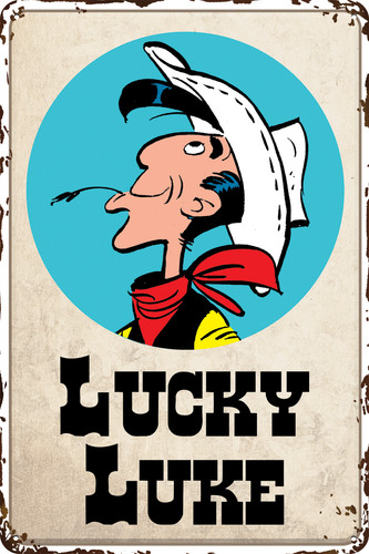 Lucky luke blechschild - lucky,