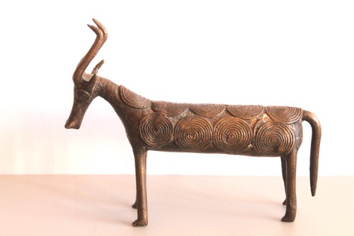 Vintage bronze figur antilope - figur,