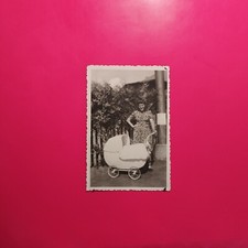 Altes Foto Vintage antik Frau Woman Mutter wunderschöner Kinderwagen old Photo