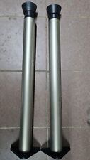 2 X Tischbeine Metall silber Ø 60 mm höhenverstellbar, Montageplatte, unbenutzt