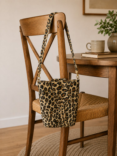 Leoprint leder umhängetasche - leder,