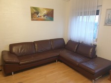 Ledercouch,Rotbraun, L-Form + Reparatur Kit