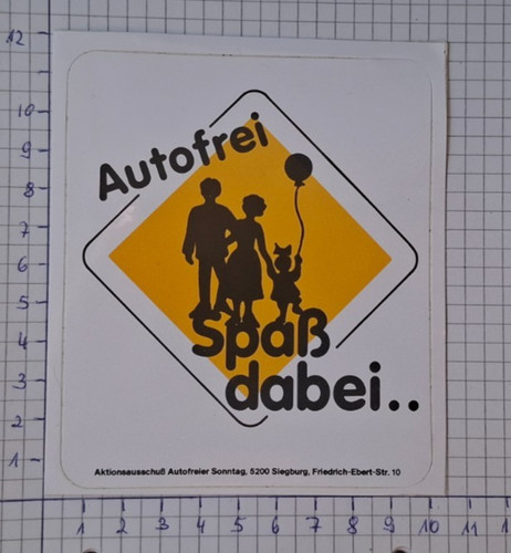 Aufkleber sticker autofrei - /,