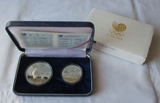 5000 + 10000 Won Silber Münze Südkorea 1988 Olympiade Seoul 1 1/2 Oz (106154)
