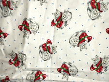 Weihnachts Katzen XMAS Cat Reststoff  Weihnachtsstoff Deko 2,50 m x0,77m
