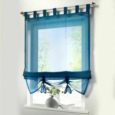 Raffrollo mit Schlaufen Raffgardinen Weiß Bindegardine Modern Gardinen Küche