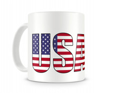 USA Schriftzug Tasse Kaffeetasse Teetasse Kaffeepott Amerika United States